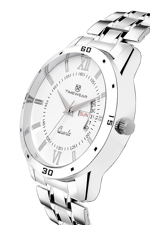Analog Day Date Functioning Stainless Steel Chain Watch for Men | Best analog watch for men | Stainless steel watch