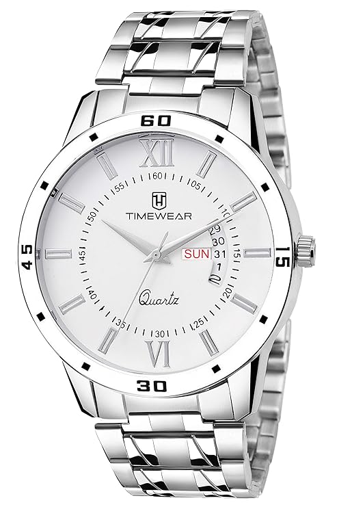 Analog Day Date Functioning Stainless Steel Chain Watch for Men | Best analog watch for men | Stainless steel watch