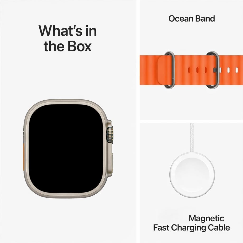 Smartwatch with Bluetooth Calling, Heart Rate Monitor, Orange Silicon Band, Square Display, Magnetic Fast Charging